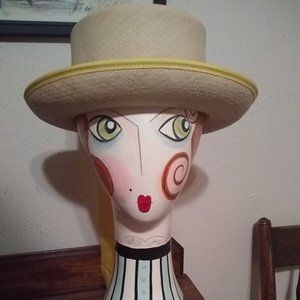 Very Rare "Mod" Swinging 60's Hat,  BetMar New York/Paris, Vinyl Flowers, Retro